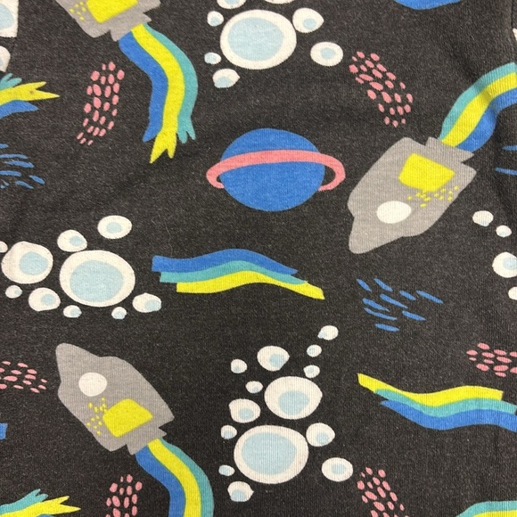 Okie Dokie 3T Space Theme Kids Matching cuffed Pajamas - Black and Blue. GUC. - Picture 6 of 7